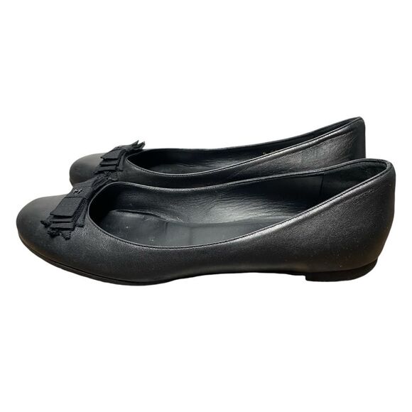 Chanel Black Leather CC Bow Ballet Flats EU 40 US 9 Ballerina Flats - Picture 4 of 11